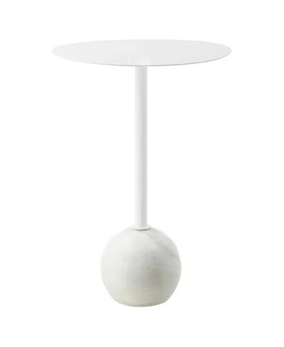 Modway Aliza Round Marble Side Table In White