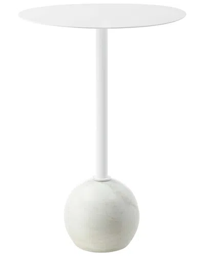 MODWAY MODWAY ALIZA ROUND WHITE MARBLE SIDE TABLE