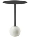 Modway Aliza Round White Marble Side Table In White