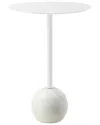 Modway Aliza Round White Marble Side Table In White