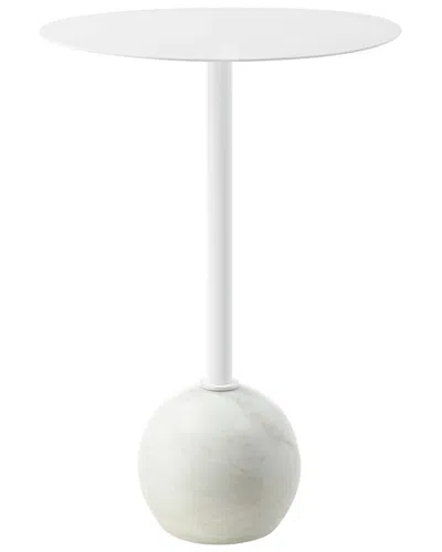 Modway Aliza Round White Marble Side Table