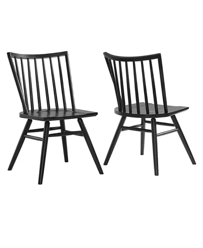Modway Alvar Spindle Back Dining Side Chairs Set Of 2 In Black