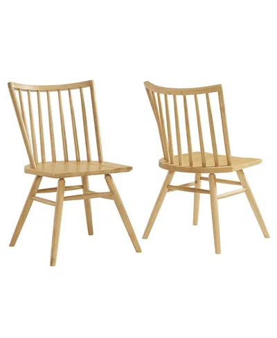 Modway Alvar Spindle Back Dining Side Chairs Set Of 2 In Brown