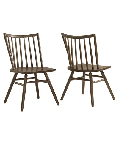 Modway Alvar Spindle Back Dining Side Chairs Set Of 2 In Brown