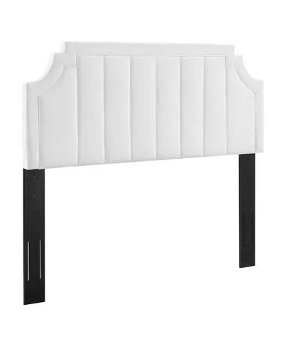 Modway Alyona Channel Tufted Performance Velvet Headboard, Full/queen In White
