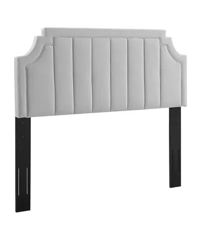 Modway Alyona Channel Tufted Performance Velvet Headboard, Twin In Gray