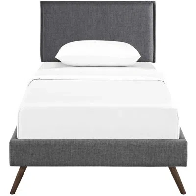 Modway Amaris Platform Bed With Round Splayed Legs In Gray