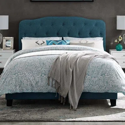 Modway Amelia Upholstered Fabric Bed By  In Azure