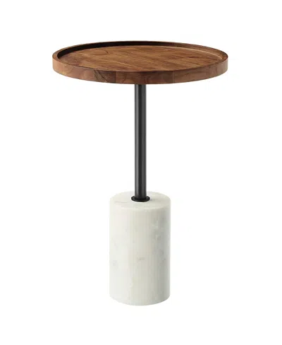 MODWAY AMINA ROUND ACACIA WOOD SIDE TABLE