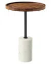 Modway Amina Round Acacia Wood Side Table In Multi