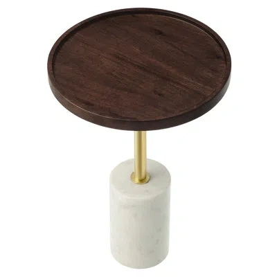 Modway Amina Solid Wood Pedestal End Table In Brown