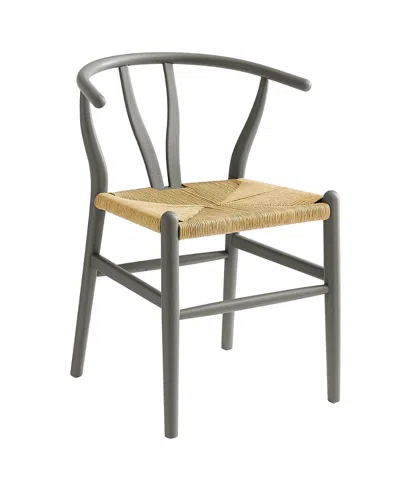 Modway Amish 32" Wood Dining Accent Chair In Gray