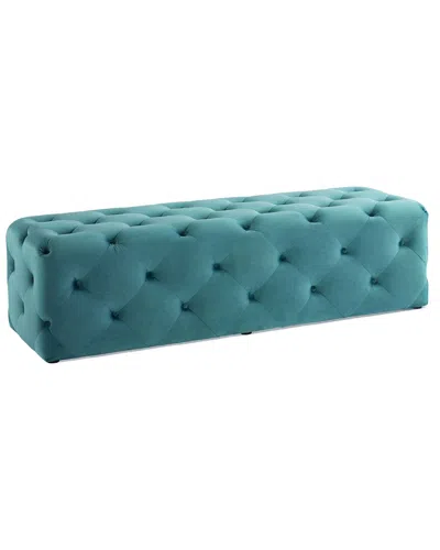 Modway Amour 60 Tufted Button Entryway Performance Velvet Bench In Blue