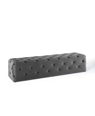 Modway Amour 72 Tufted Button Entryway Performance Velvet Bench In Gray