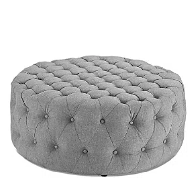 Modway Amour Upholstered Fabric Ottoman In Light Gray