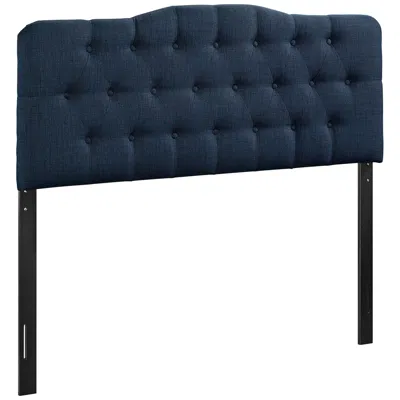Modway Annabel Navy Button-tufted Queen Fabric Headboard