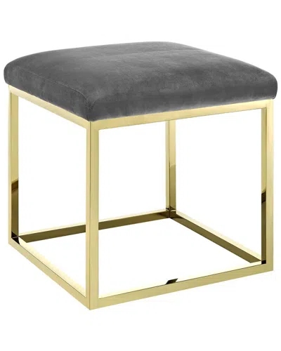 Modway Anticipate Velvet Ottoman In Gray