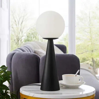 Modway Apex Glass Globe Glass Table Lamp In Black