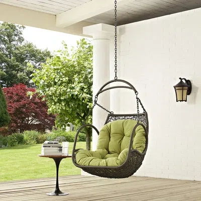 Modway Arbor Outdoor Patio Wood Swing Chair By  In Multi