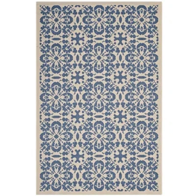 Modway Ariana Vintage Floral Trellis Indoor And Outdoor Area Rug In Blue,beige