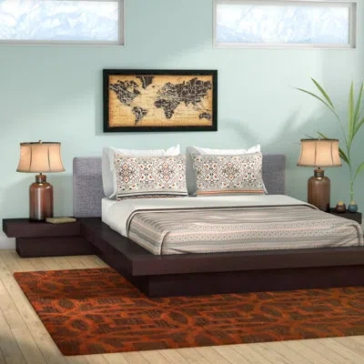 Modway Arkoma Queen Platform Bedroom Set In Cappuccino Gray