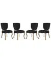 Modway Array Dining Side Chair Set Of 4 In Black
