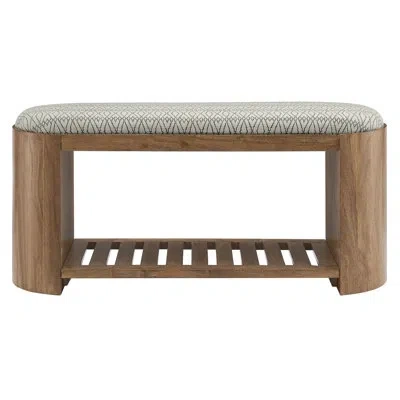 Modway Ashby 45" Geometric Upholstered Bench In Natural Geometric In Brown