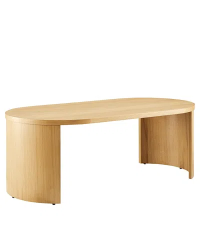 Modway Aspect Oval Wood Coffee Table In Gold