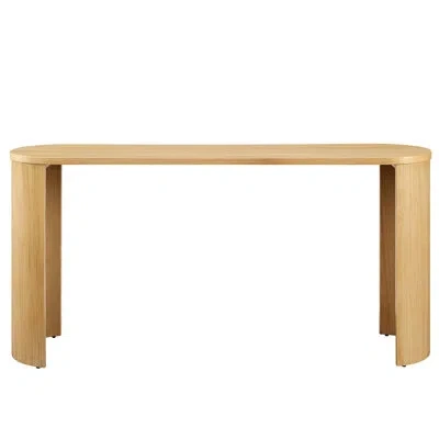 Modway Aspect Oval Wood Entryway Console Table In Oak In Oak Wood