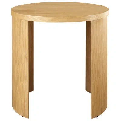 Modway Aspect Round Wood End Table In Oak In Oak Wood