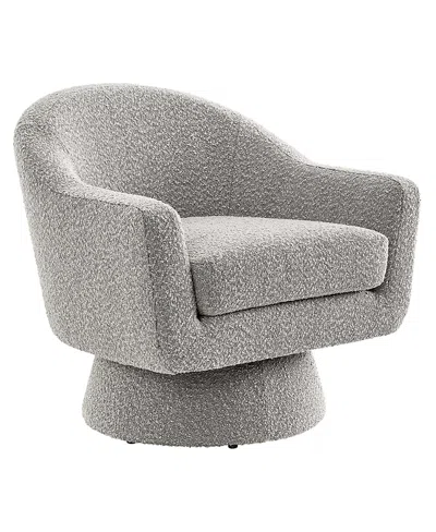 Modway Astral Boucle Fabric Swivel Chair In Gray