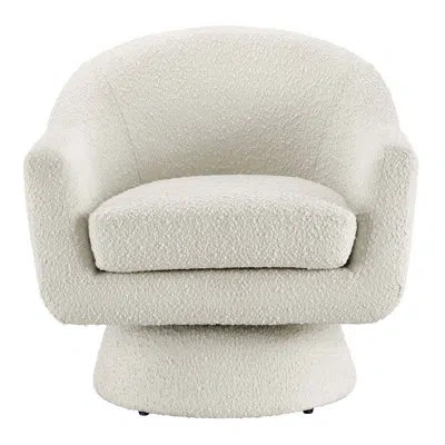 Modway Astral Boucle Fabric Swivel Chair In Ivory Polyester Blend