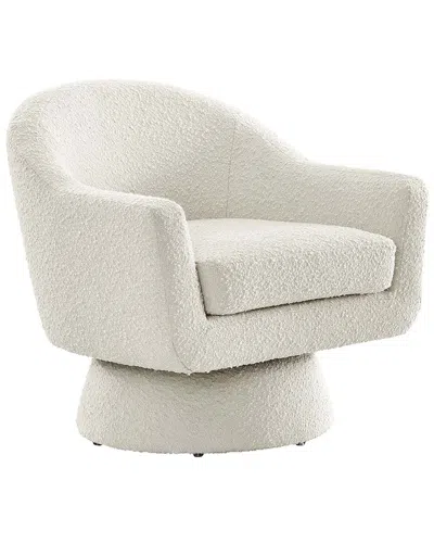 Modway Astral Boucle Fabric Swivel Chair In White