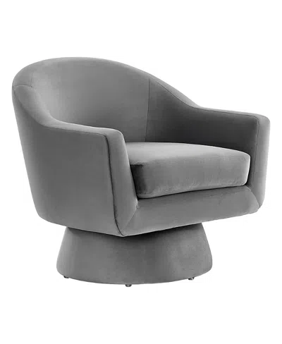 Modway Astral Performance Velvet Fabric And Wood Swivel Chair In Gray