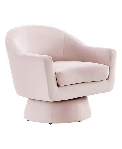 Modway Astral Performance Velvet Fabric And Wood Swivel Chair In Pink
