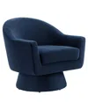 MODWAY MODWAY ASTRAL PERFORMANCE VELVET SWIVEL CHAIR.