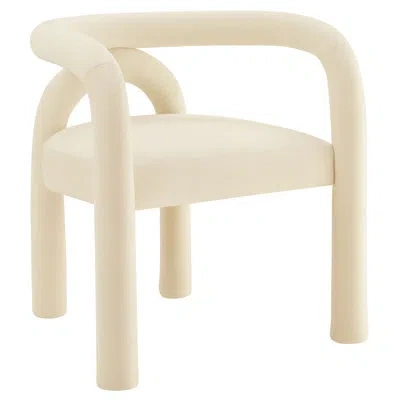 Modway Astrid Velvet Accent Dining Chair In Porcelain