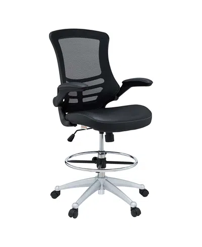 Modway Attainment Vinyl Drafting Chair In Black