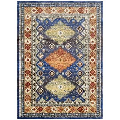 Modway Atzi Distressed Southwestern Diamond Floral Area Rug In Yellow;orange