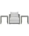 Modway Aura 3pc Outdoor Patio Wicker Rattan Set In Grey