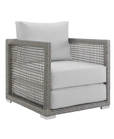 Modway Aura Rattan Outdoor Patio Armchair In Gray