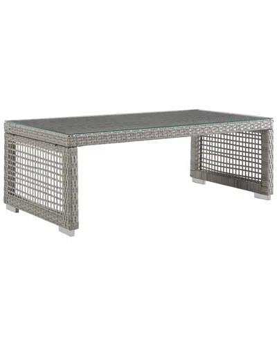 Modway Aura Rattan Outdoor Patio Coffee Table In Gray