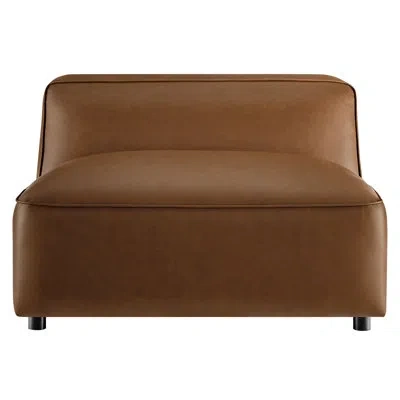 Modway Auren Upholstered Vegan Leather Modular Armless Chair In Coffee Vegan Leather
