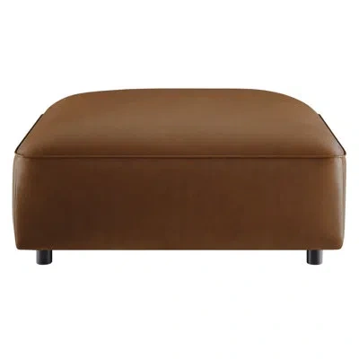 Modway Auren Upholstered Vegan Leather Ottoman In Coffee