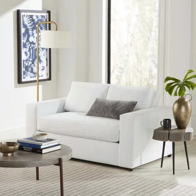 Modway Avendale Loveseat - With Bench Seat Cushion In Dove White Velvet