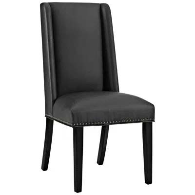 Modway Baron 19 1/2" Wide Nailhead Trim Black Vinyl Dining Chair