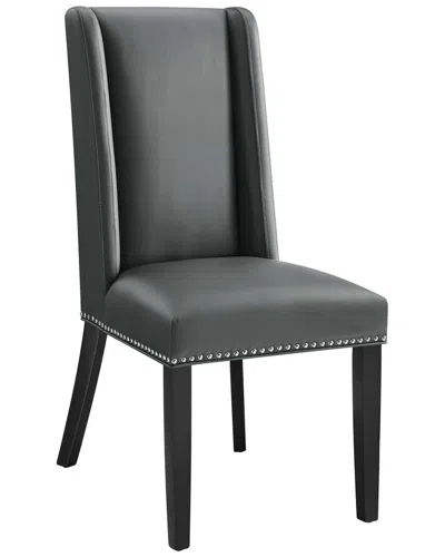 Modway Baron Vegan Leather Dining Chair In Black