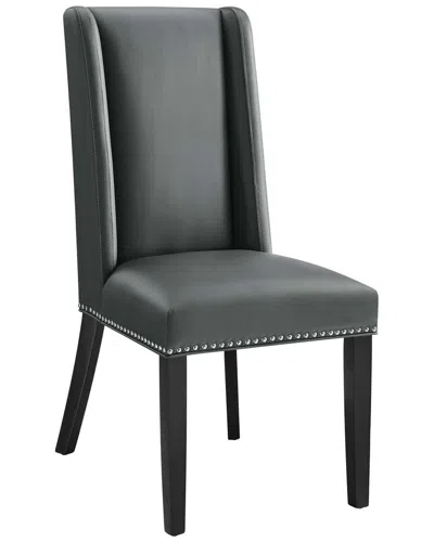 Modway Baron Vegan Leather Dining Chair In Grey