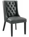 Modway Baronet Button Tufted Vegan Leather Dining In Grey