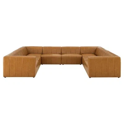 Modway Bartlett Upholstered Fabric 8-piece Sectional Sofa By  In Tan Faux Leather
